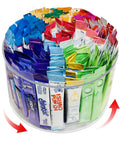 4 Compartment Drink Packet Organizer With 360 Degree Turntable Rotating Lazy Susan For Powdered Drink Mixes Water Packets Flavor Pack