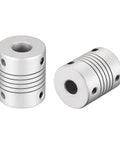 10 To 8 mm Aluminum Shaft Coupling Flexible Spring Coupler For Motors, 30 mm Length, Zero Backlash, Metal Connector Pair