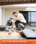 YIEMIZDK labor-saving arm jack two-piece set, silvery metal, for tile positioning and cabinet installation, front view