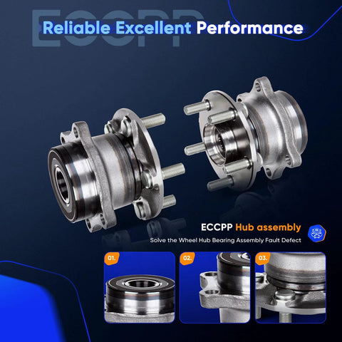 Pair Of Rear Wheel Hub Bearing Assemblies With ABS For Subaru Outback Impreza Forester Legacy 2008-2014 5 Lug 512401 Replacement