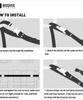 Installation steps for Car Roof Fishing Rod Carrier Rack Holds Up To Five Poles, Adjustable 31.5 To 59 Inches, No Drill