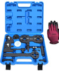 All In One Camshaft Alignment And Timing Tool Kit For Volvo 2.0T 4 Cylinder Engines with blue case and gloves