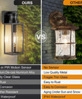 Comparison of Two Pack Motion Sensor Outdoor Lights Modern Matte Black Wall Lanterns Porch Sconces Exterior Light Fixtures With Glass For Patio Front Door Entryway Bright, Easy Install, Weather Resistant, and a weathered lantern