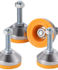 Beefy 4 Pack Adjustable Leveling Feet With Base M12 Thread Chrome Plated Carbon Steel 1300 Lbs Per Foot Capacity For Workbenches Machines