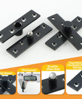 Pivot Door Hinges 4 Inch 360 Degree Black Stainless Steel Set Of 2 Built To Last Heavy Duty HiQ Hardware With Rust And Corrosion Resistance For Smooth Durable Door Swing, black steel hinge set