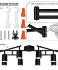 Package components for Eight Light Matte Black LED Track Lighting System for kitchen and hallway installation