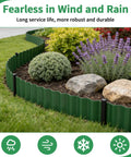 Flexible 6 Inch Corrugated Landscape Edging Kit, 29.5 Feet Long With 16 Stakes in garden with rocks and plants