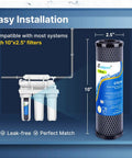 1 Micron 10 Inch By 2 Point 5 Inch Whole House CTO Carbon Water Filter Cartridge Replacement For Home Filtration Systems 4 Pack