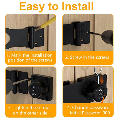 Installation steps for Keyless Cabinet Lock With 3-Digit Password, No Keys Needed, Bifold Door Lock For Cabinets And Drawers