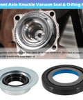 Front Axle Knuckle Vacuum Seals And Hub O Rings With Tube Dust Seal Kit For Ford Super Duty Heavy Haulers and Dana Super Sixty Four; detailed seal parts.