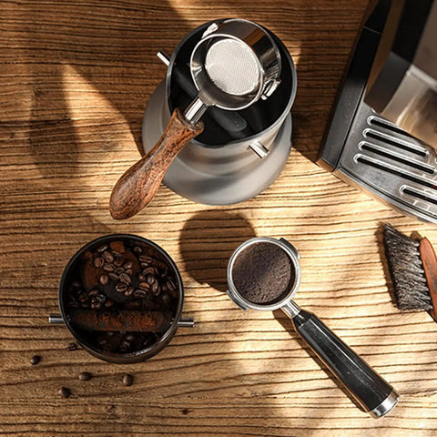 Large Capacity Coffee Knock Box With Removable Knock Bar And Vertical Grounds Container Slick Puck Stash near coffee tools.