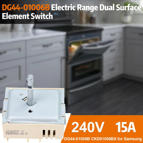 Dual Range Surface Element Switch Replacement For Samsung PER00112D Compatible With AP6037530 PS11771631 in modern kitchen