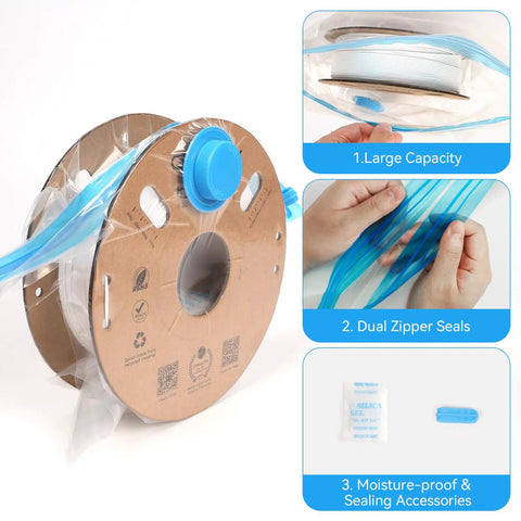Top Tier 3D Printer Filament Storage Bags Vacuum Seal Moisture Proof Dustproof 12 Pack Reusable System For One Kilogram Spools Keep Your Plastic Fresh And Dry Shoot These Are Built Tough For Zero Sweat