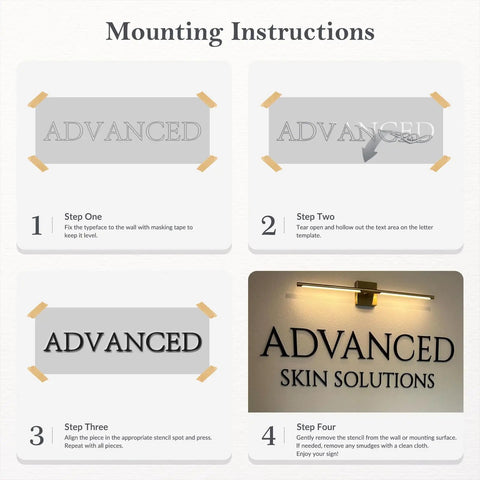 Step-by-step guide for installing Dope Fully Customizable 3D Laser Cut Acrylic Sign For Wall Display.