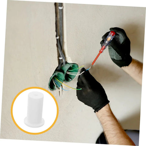 Stylish Silicone Wall Cable Plugs For Decor Hiding Messy Cords And A/C Sleeves Easy Install Kit Without Tools To Blend Seamlessly With Interior Walls In American Style Homes Today, white silicone wall cable plug for hidden wires