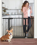 Extra Wide Baby Gate For Doorways 29.93 To 51.5 Inches, 30-Inch High With Auto-Close Walk-Thru Door, black in home