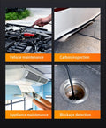 Industrial Endoscope 1080P HD 8mm Borescope With 4.3 Inch Screen And 16.4 Ft Cable used in vehicle and appliance maintenance.