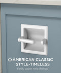 Recessed In Wall Toilet Paper Holder Built To Last Slick Stainless Steel Tissue Roll Dispenser with white finish installed.