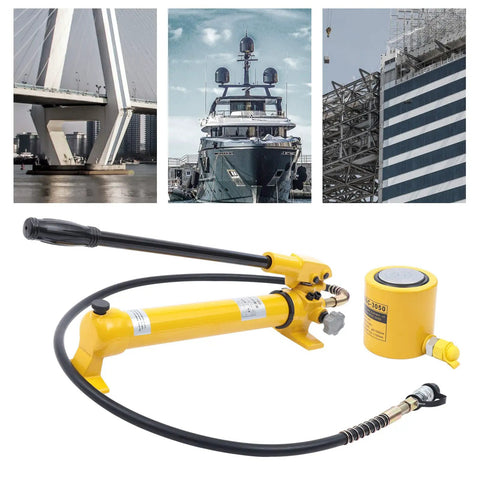 Badass 30 Ton Hydraulic Jack Kit With Rock Solid Industrial Ram And Smooth Hand Pump For Heavy Duty Bridge And Shipyard Lifting Projects Featuring Super Thin Cylinder Design