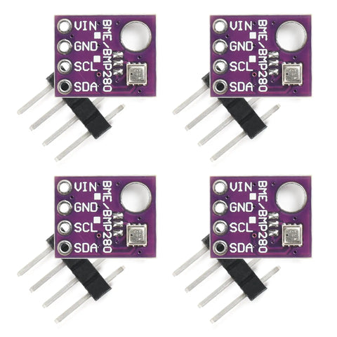 4 Pack BME280 Sensor Module 5V I2C And SPI Breakout For Atmospheric Pressure Temperature Humidity Sensing Low Power Stable Performance Kit