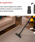 Person using vacuum on rug with Universal Vacuum Hose Adapter For Wet Dry Vacuum Cleaners Converts 2-1/2 To 1-1/4 Inch