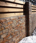 Granite Look Dope Texturing Stamp Mat for Concrete and Cement, Slate Pattern Stone Imprint Tool on brick wall outdoors