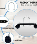 Tceapoo mobile pulley bracket for oil heater with U-shaped hook and 360° swivel wheels on carbon steel base plate