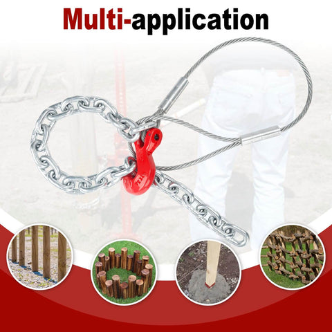 Heavy Duty Fence Post Removal Tool With 7100 Lb Pull Capacity, Galvanized Cable And Chain, Works With Jack Or Lever For 4x4 Fence Posts And Even Broken Or Rotted Posts, Easy Extraction No Digging Required