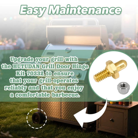 Four Pack Adjustable Grill Door Hinge Pins And Nuts Replacement Kit For Weber Genesis Summit Spirit Series Grills Stainless Steel Hinges Bolts And Nuts 70332 Compatible