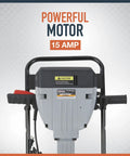 Heavy Duty Breaker Hammer Kit With Cart 15 Amp Motor showing powerful 15 Amp motor and handle for concrete demolition.