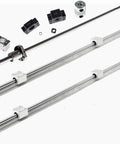 Beefed Up Linear Rail Guide SBR20 600mm Kit With SFU1605 650mm Ball Screw CNC Kit includes SBR20UU carriers and ballnut housing.