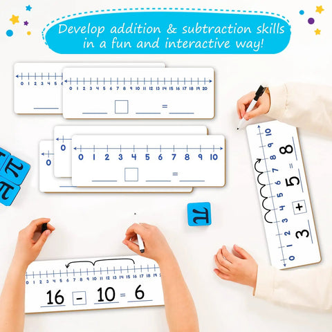 12 Pack Double-Sided Dry Erase Number Line Whiteboards Set 4x12 Inches For Students Classroom Math Manipulatives Must Haves Hands-On Learning Great For Addition Subtraction Place Value And Quick Number Sense In Classrooms