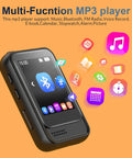 Bluetooth 5.3 Portable Music Player With Built In Speaker And Micro SD Slot Up To 512GB FM Radio Video Playback graphics