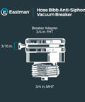 Diagram of Three Quarter Inch FHT To Three Quarter Inch MHT Hose Bibb Anti Siphon Vacuum Breaker Brass Plumbing Fitting Backflow Preventer