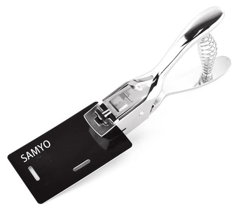 Pro Grade Heavy Duty Handheld ID Card Slot Punch Tool for Lanyards and Badges, Metal Puncher Plier for PVC Tags with visible knife edge