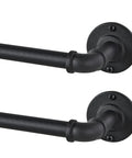Close-up of Two Pack Heavy Duty Curtain Rod Set For Windows 48 To 84 Inches Blackout Wrap Around Design with round brackets