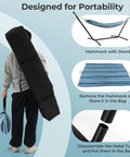 Two Person Outdoor Hammock With Adjustable Metal Stand For Patio Or Garden shown with carrying cases