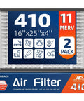 2 Pack 410 Replacement Air Filter MERV 11 16x25x4 Nominal Size For HVAC Furnace Upgrade Keeps Your Home Air Fresh Fits 4400 3410 2416 2410 1610 1410 Models Actual Size 16x28x4 packaging