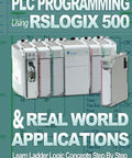 Book cover of 'Beginner To Pro Ladder Logic And Programming With RSLogix 500 Real World Applications Step By Step Guide For Electricians Technicians And Engineers' showing PLC units.