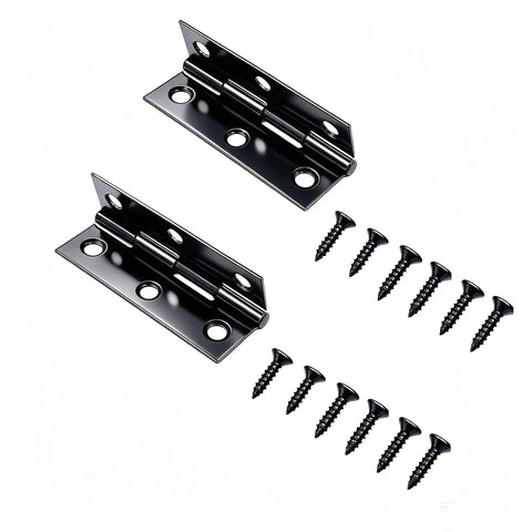 Image of 12 Pack Black Stainless Steel Butt Hinges For Cabinets And Doors, 2.15 Inch Long, with matching screws, rust resistant.