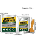 Zero Mess Drip Free Heavy Duty Rubberized Concrete Crack Filler And Cement Repair Sealant Self Leveling Waterproof Flowable Paste 100g capacity with applicator tools.