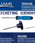 Magnetic Multi Bit Ratcheting Screwdriver 9 Inch With 5 Bits Slotted 2 Phillips 1 Phillips 2 And Torx T15 4 Inch Blade