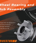 Image of a rear wheel hub and bearing assembly with ABS for Toyota Corolla 2009 2019 Corolla Im 2017 2018 Matrix 2009 2013 and Pontiac Vibe 2009 2010 5 lug.