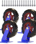 Beefy Heavy Duty Swivel Caster Wheels With Brakes, Top Plate Castors For Furniture And Workbenches, Rugged Rolling Plate Caster Set Up To 4400 Lbs, Includes Screws, Four Wheel Cart Casters For Industrial Use.