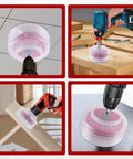 Six And One Quarter Inch Hole Saw Kit For Recessed Lighting With Dust Bowl Catcher in various material use scenes.