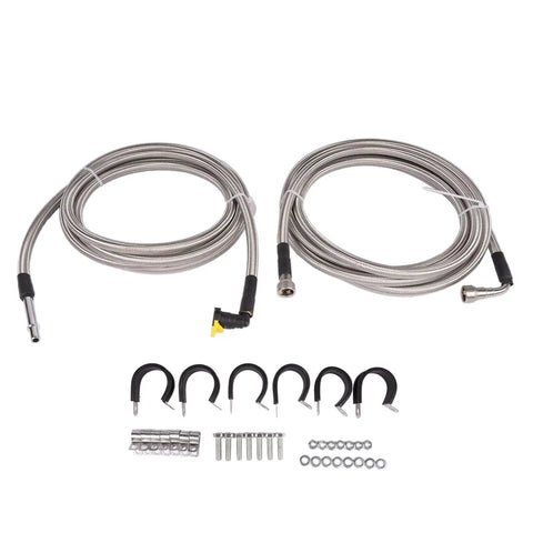 Built Tough Stainless Fuel Line Kit Replacement For Chevy Monte Carlo And Impala 2006-2011 With Silver Finish And Rock-Solid Durability To Fix Those Bad Gas Leaks Fast, stainless steel hoses and fittings
