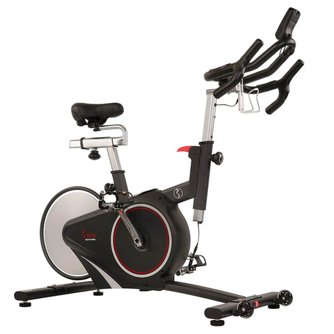 Smooth Riding Indoor Cycling Bike Featuring Forty Pound Rear Flywheel And Digital Console, side view showcasing seat and handlebars.