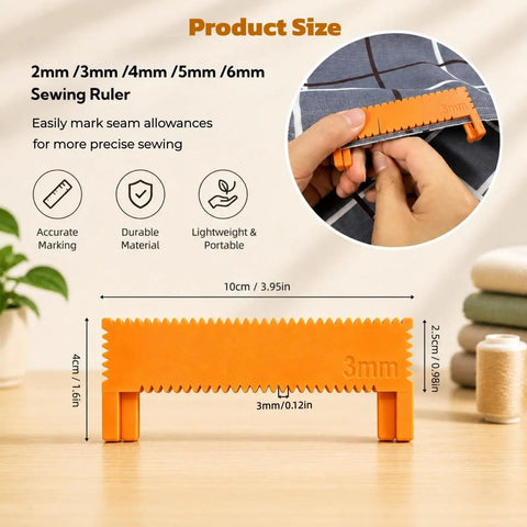 40 Piece Sewing Kit With Five Size Clip On Ruler Set Edge Stitch Quilting Templates Plus Needles Thread Needle Threaders