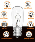 Two Pack 40W Microwave Light Bulbs WB36X10003 130V E17 Base Warm White Replacement For GE LG Frigidaire Kenmore And More Universal Stove Oven Lamps Long Lasting Hot Pick with benefits like warm white light and easy installation shown around the bulb