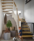 Black Baby Gate For Stairs And Doorways, versatile pet gate for home, kitchen and hall, fits 26 to 29 inch openings